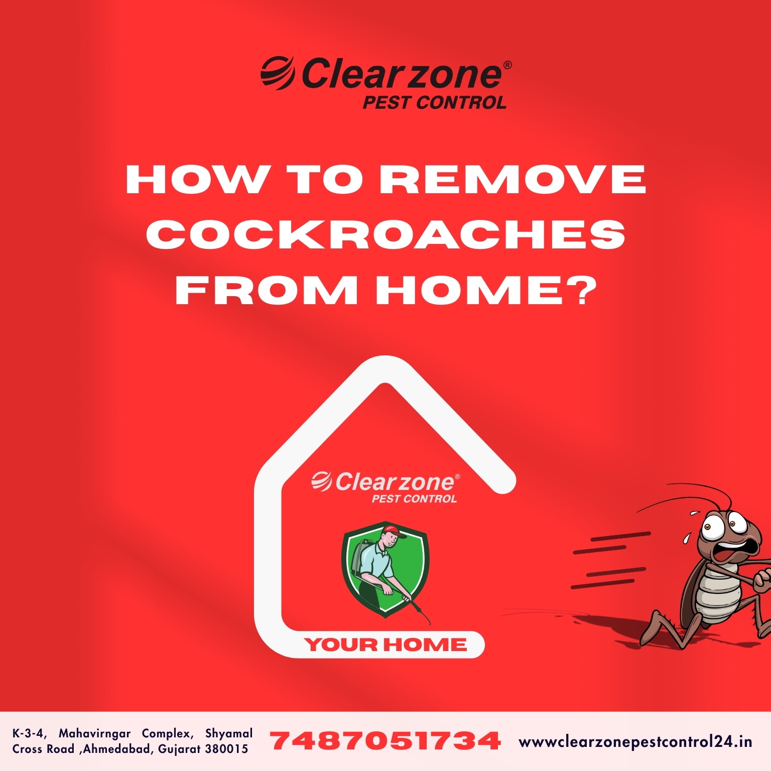 Clearzone pest control expert spraying to remove cockroaches from home – How To Remove Cockroaches From Home?